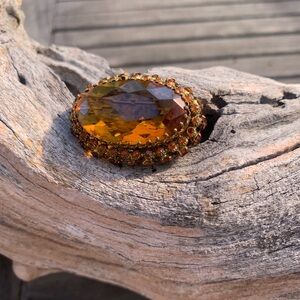 Vintage Amber-Toned Brooch Vintage